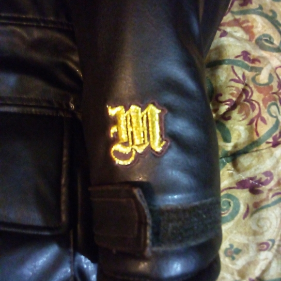 MAKAVELI BRANDED (TUPAC) Signature Series Hooded Faux Leather Coat Men's M Brown - Picture 8 of 13